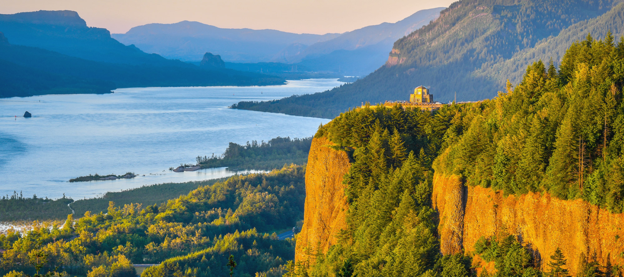Sunset At Columbia River Gorge, Oregon